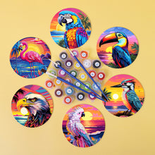 Load image into Gallery viewer, Birds Print Paint By Numbers Coaster Set (6 Pack)
