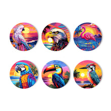 Load image into Gallery viewer, Birds Print Paint By Numbers Coaster Set (6 Pack)
