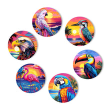 Load image into Gallery viewer, Birds Print Paint By Numbers Coaster Set (6 Pack)
