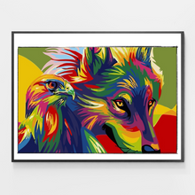 Load image into Gallery viewer, Colorful Eagle and Fox - DIY Paint by Numbers
