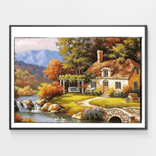 Load image into Gallery viewer, Cottage By the River - DIY Paint by Numbers
