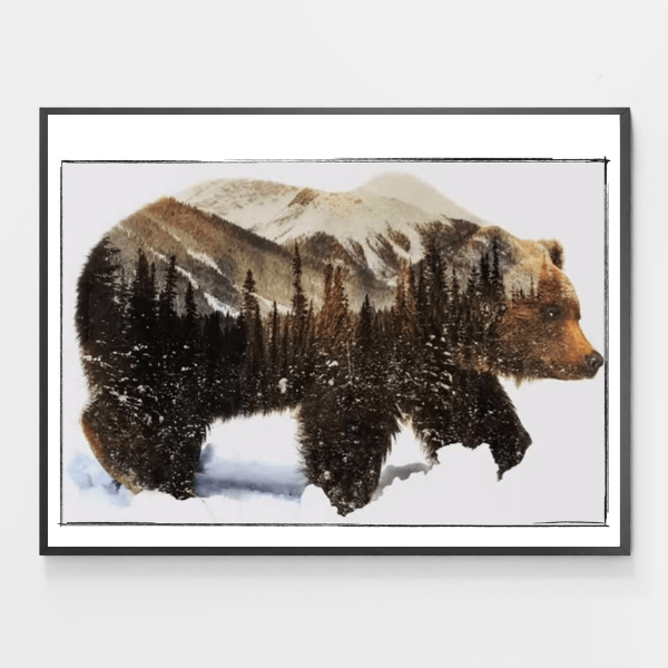 Bear In Woods - DIY Paint by Numbers