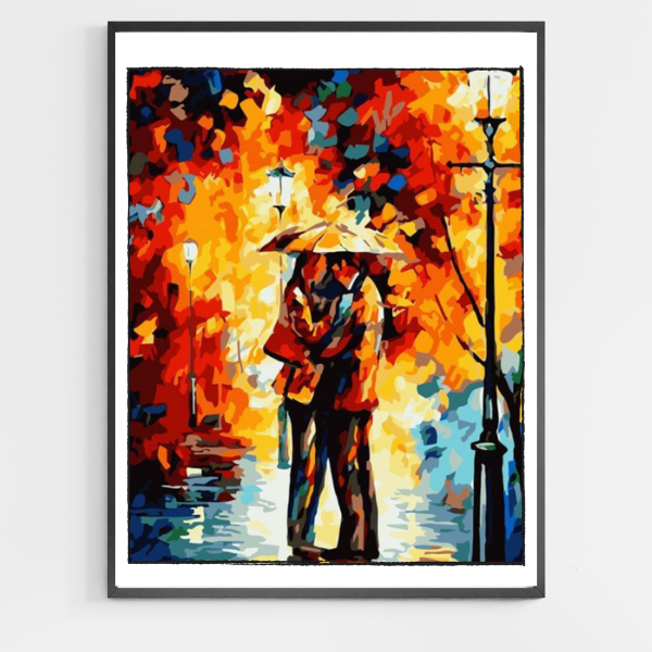 Lovers in the Rain - DIY Paint by Numbers