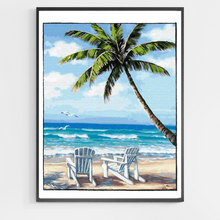 Load image into Gallery viewer, Paradise Beach Landscape - DIY Paint by Numbers
