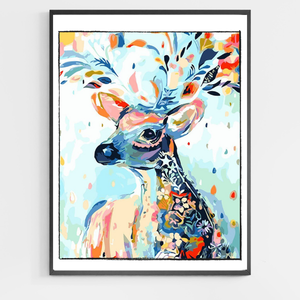 Rainbow Deer - DIY Paint by Numbers