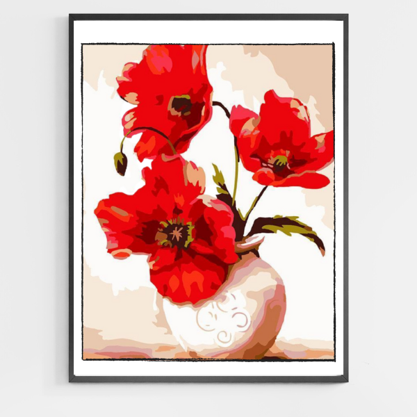 Red Blooms - DIY Paint by Numbers